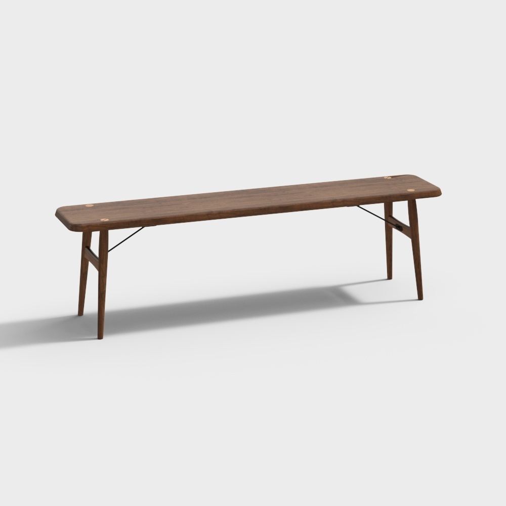Mid-Century Bench 3D model