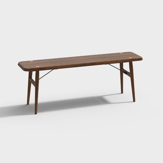 Mid-Century Bench 3D model