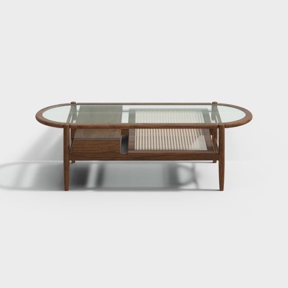 Elegant Oval Coffee Table 3D model