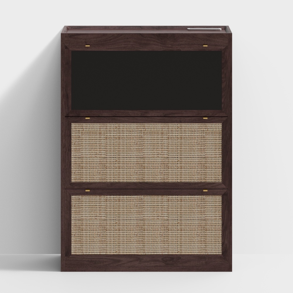 Shoe cabinet-black walnut ultra-thin model