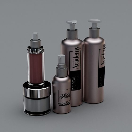Luxury Low-Poly Bottled Products 3D model