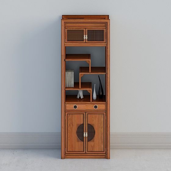 Elegant Chinese Style Bookshelf 3D model