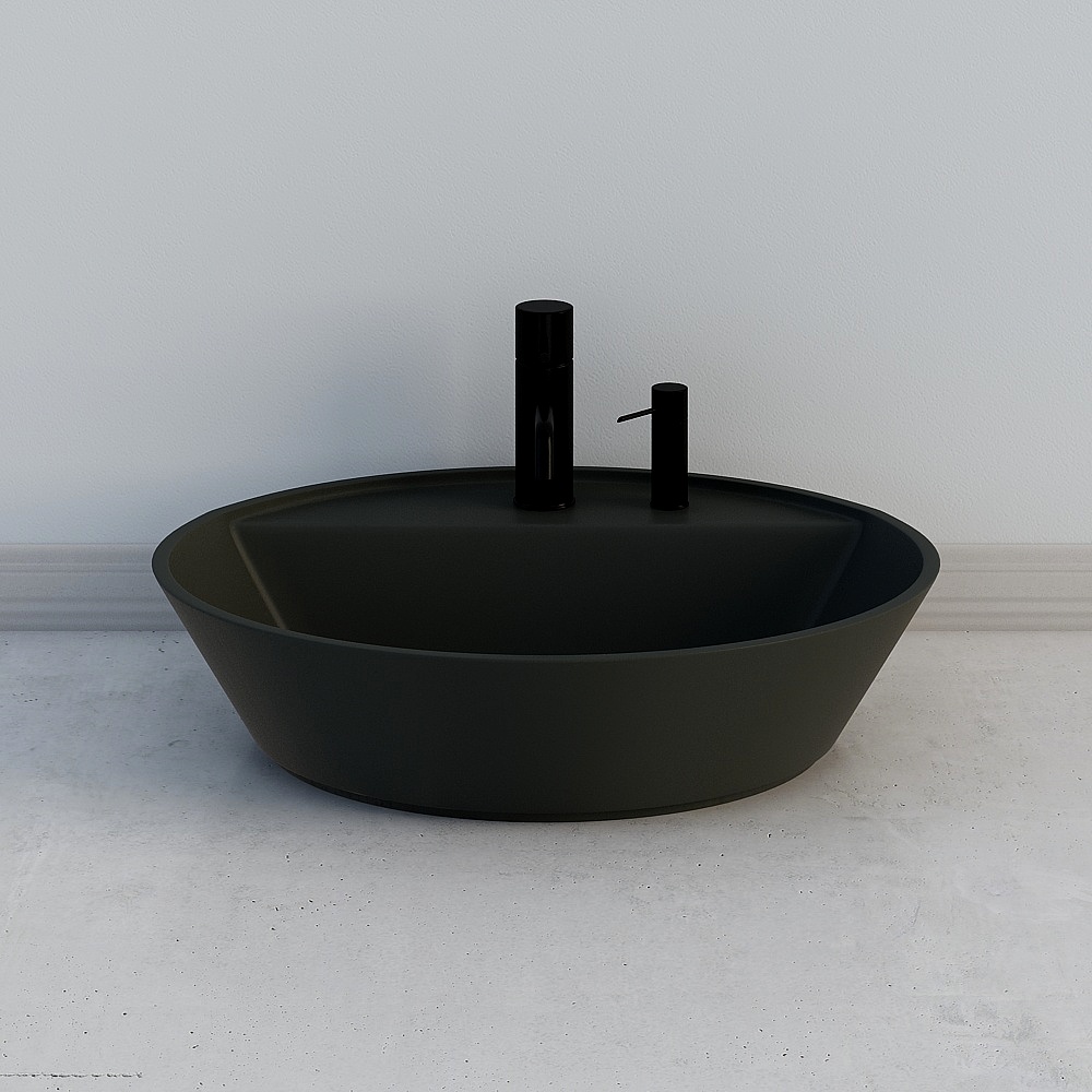 Nordic washbasin 3D model - oval basin