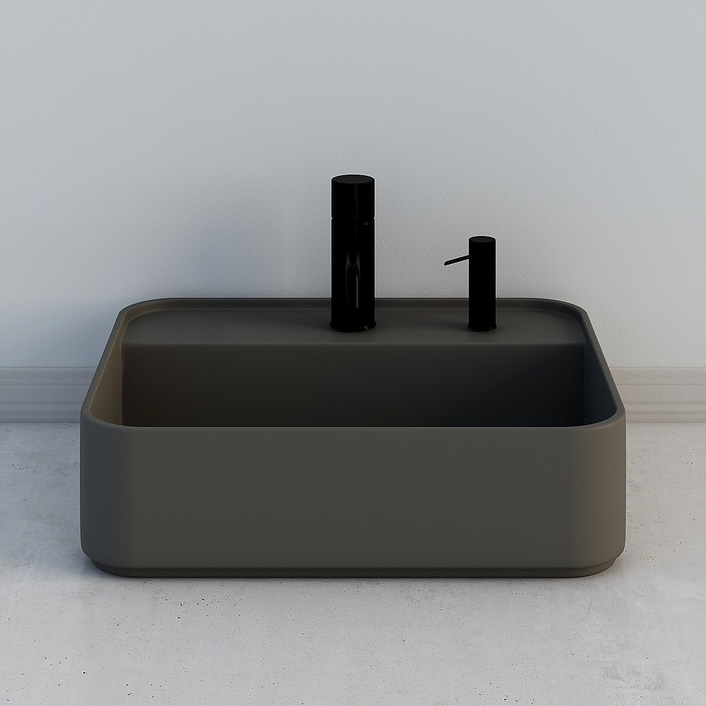 Nordic washbasin 3D model - square basin