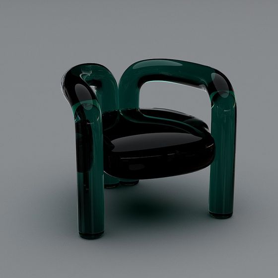 เก้าอี้เดี่ยวโมเดิร์น-เก้าอี้หลังแขนสีน้ำเงิน