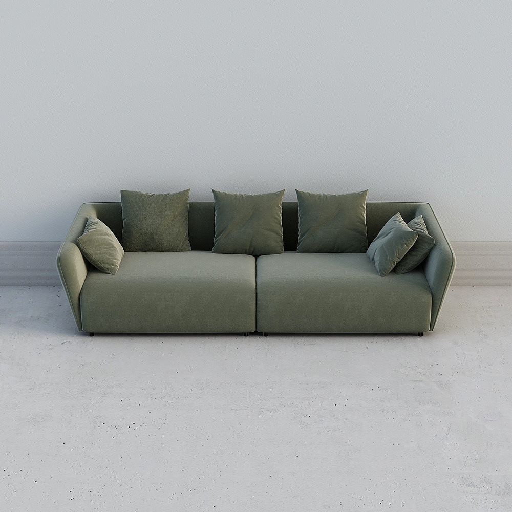 Modern living room - fabric multi-person sofa