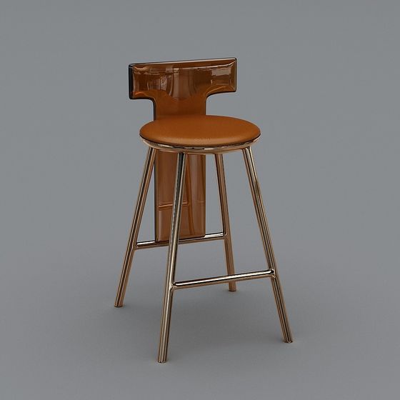 Stylish Low-Poly Bar Stool 3D model