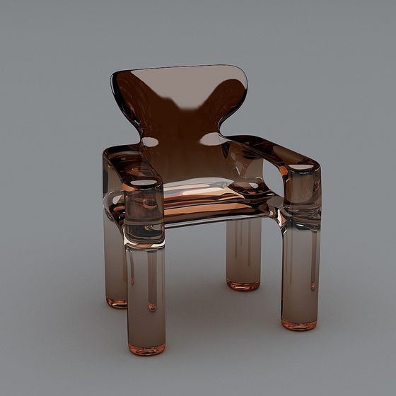 Low Polygon Glass Chair 3D model