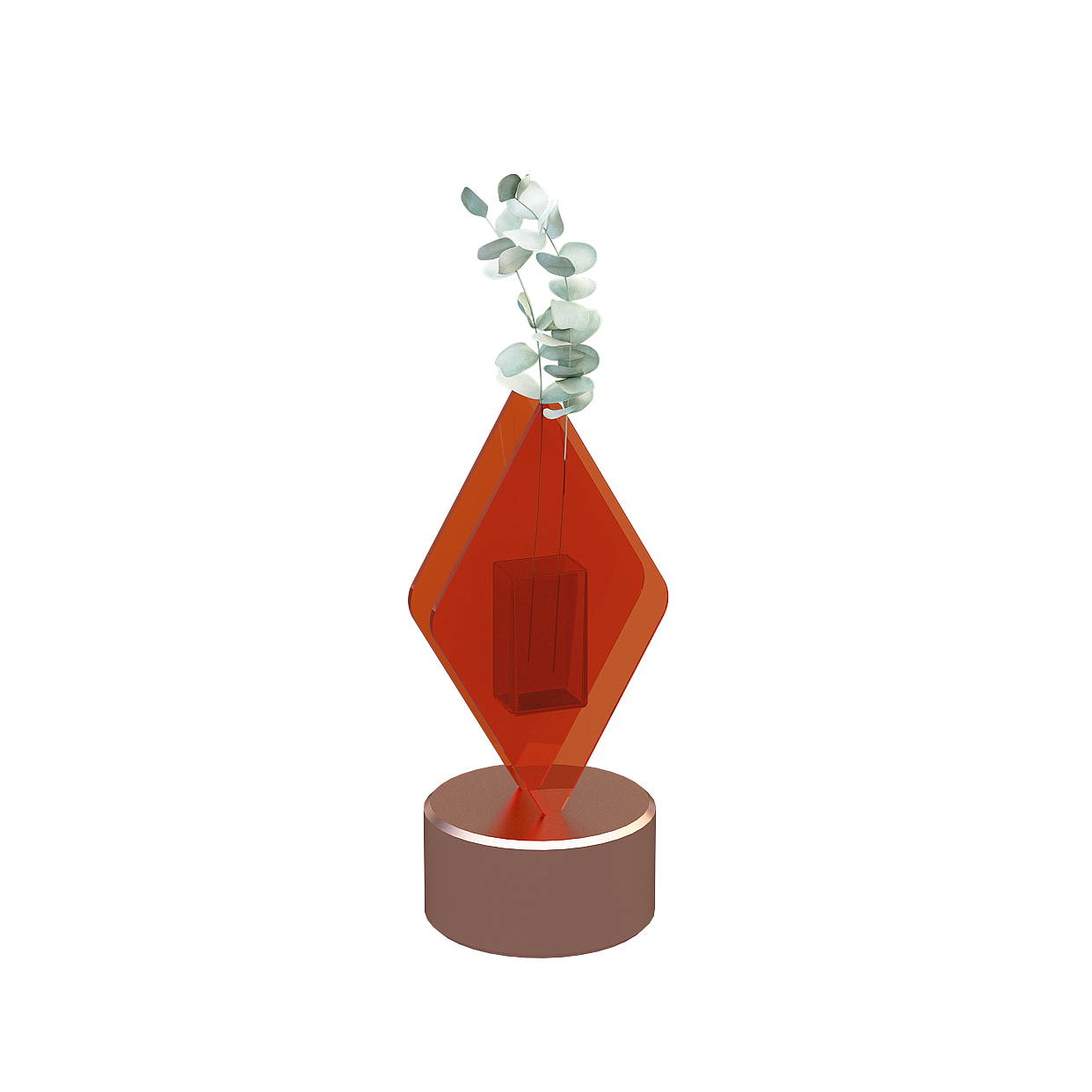Suspended Vase Low Poly 3D Model – Amber Glass Design