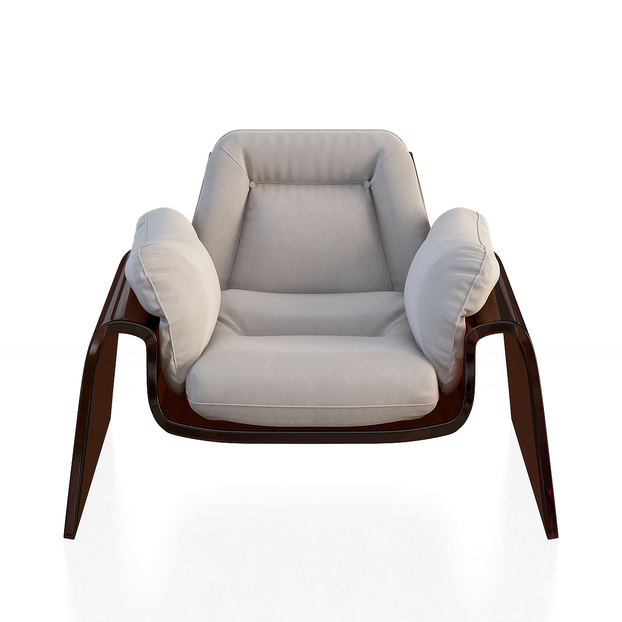 Sleek Modern Sofa 3D Model – Minimalist Fabric & Wood