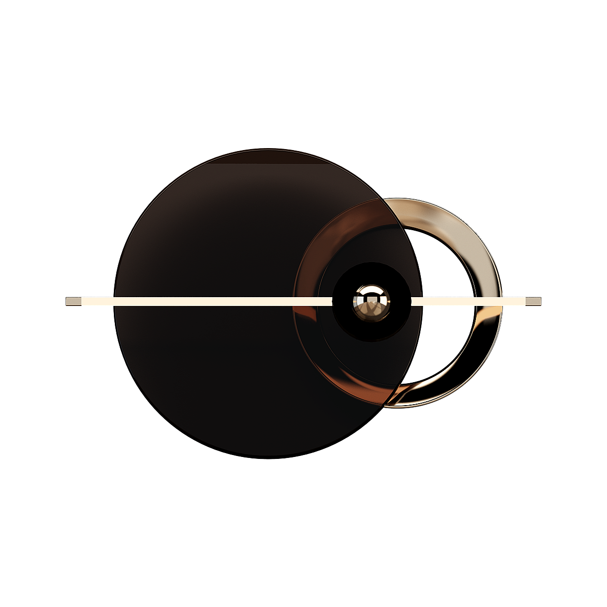 Sphere Harmony Low-Poly 3D Model – Chocolate & Gold