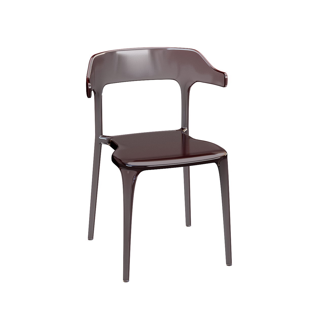 Urban Elegance Low Poly Chair – Dark Brown Minimalist Design