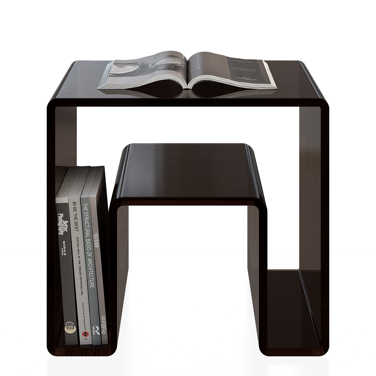 Minimalist Side Table 3D Model – Low-Poly Wooden Design