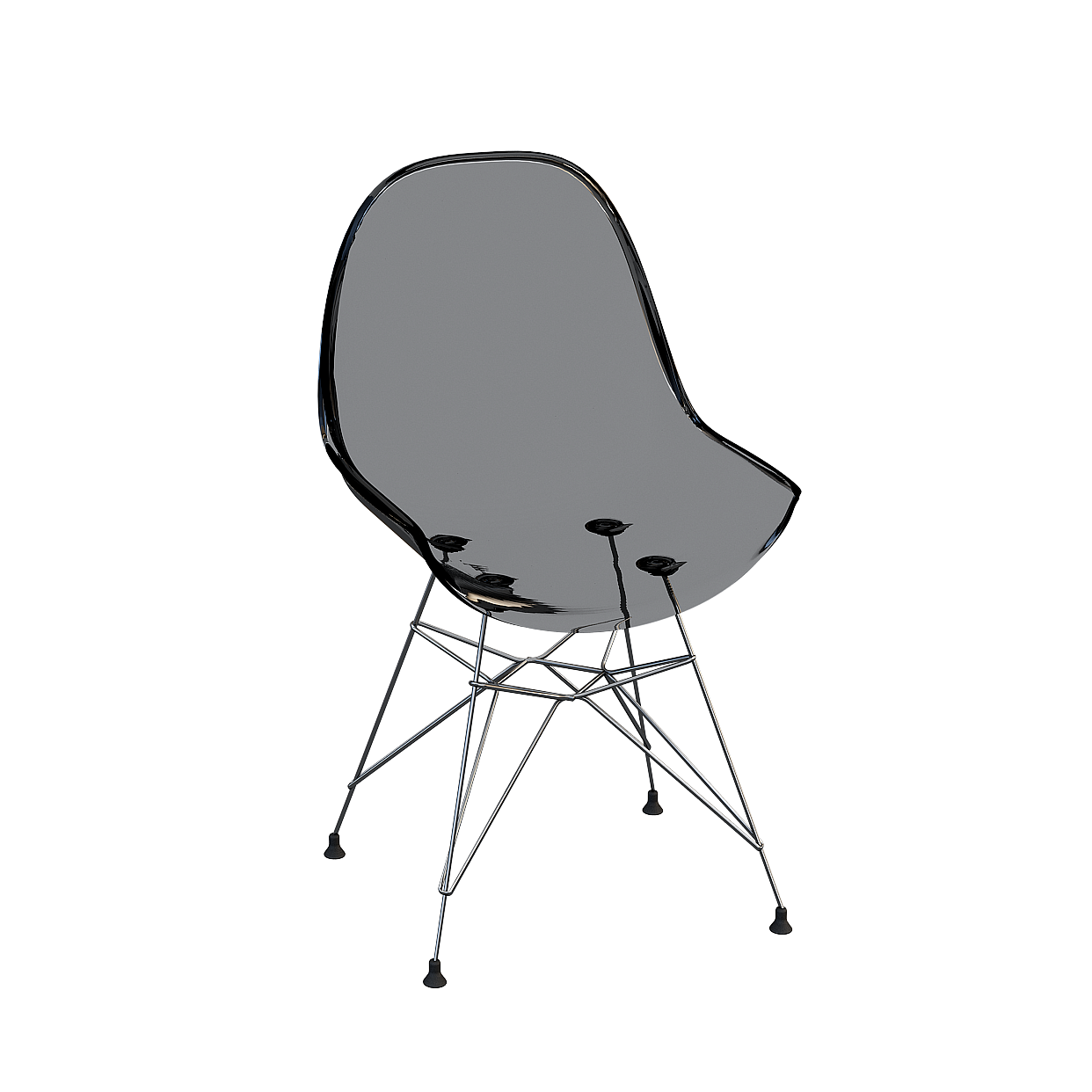 Sleek Modern Chair 3D Model – Metallic Frame Design