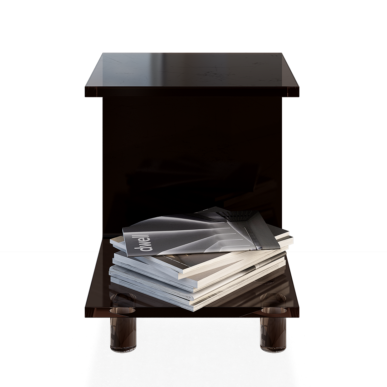 Minimalist Side Table 3D Model – Marble and Glass