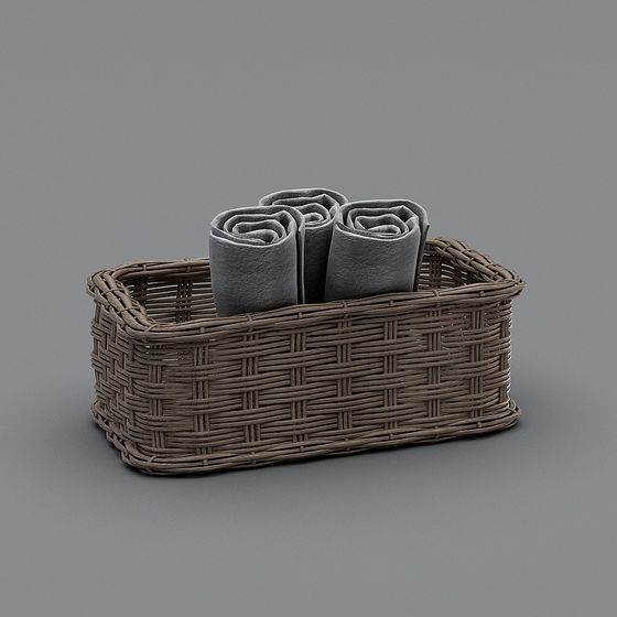 Elegant Woven Basket 3D model for Home Decor