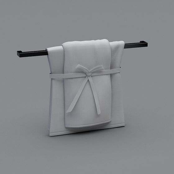 Elegant Low-Poly Towel Rack 3D model