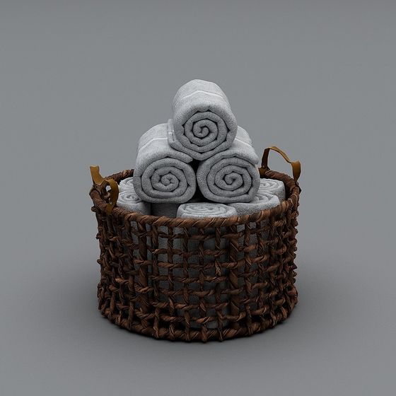 Cozy Towel Basket 3D model