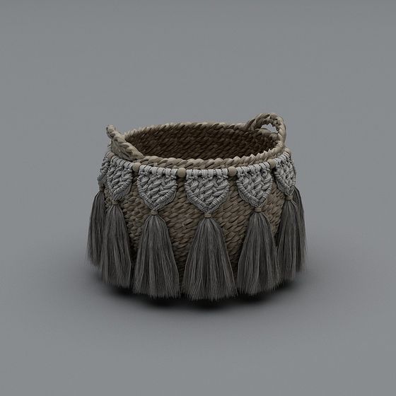 Macrame Basket 3D model for Creative Projects