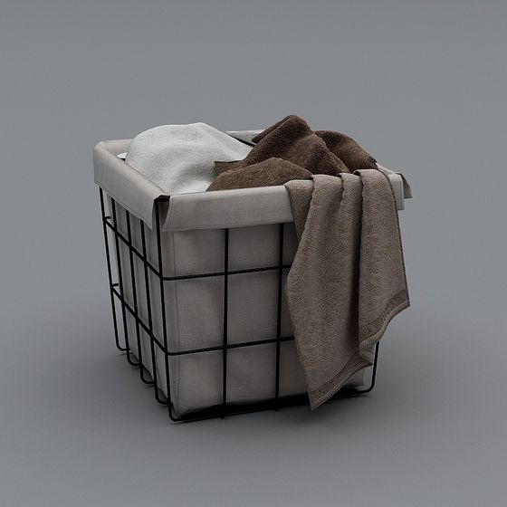 Wire Laundry Basket 3D model