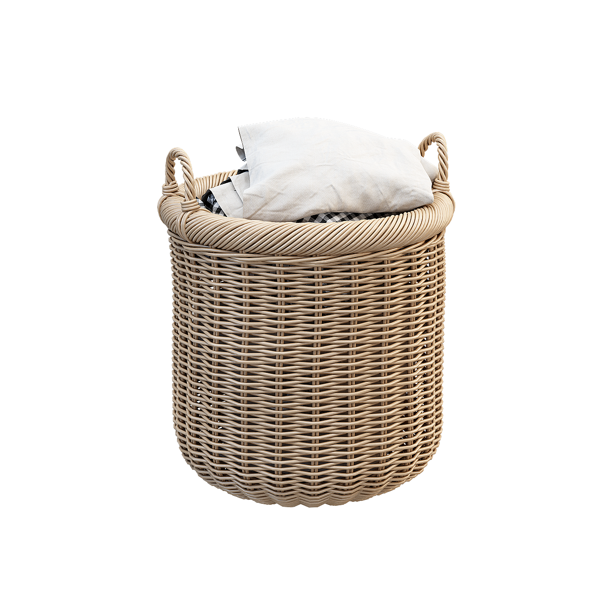 Low-Poly Woven Basket 3D Model – Textured Natural Design