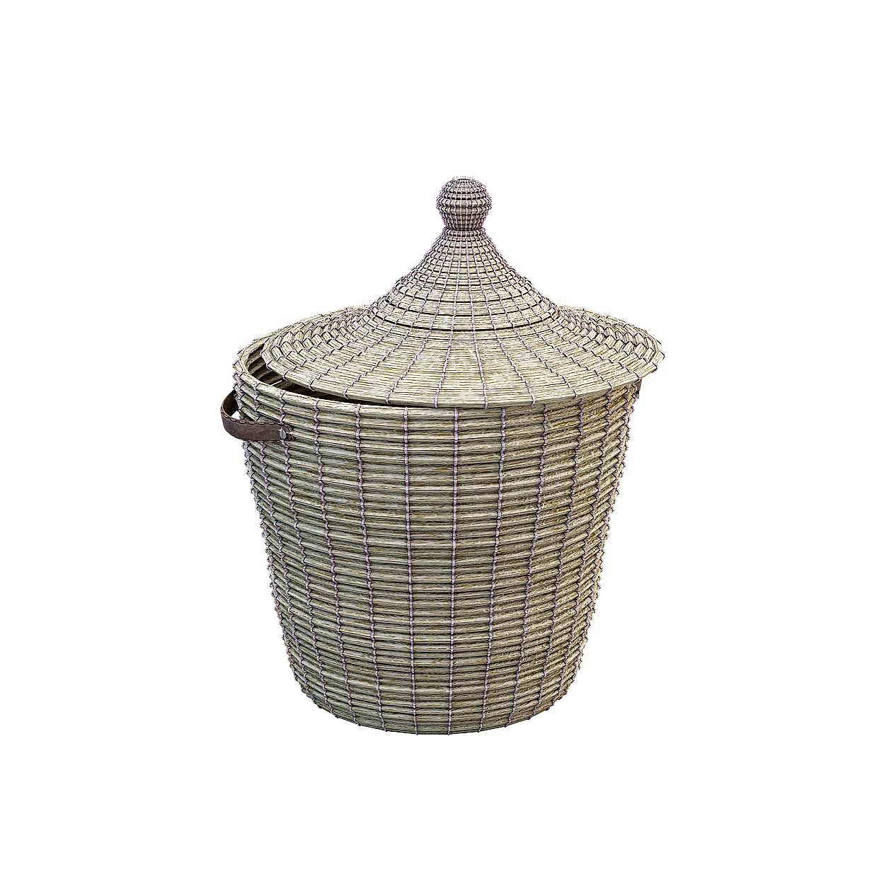 Woven Storage Basket 3D Model – Low-Poly Natural Design