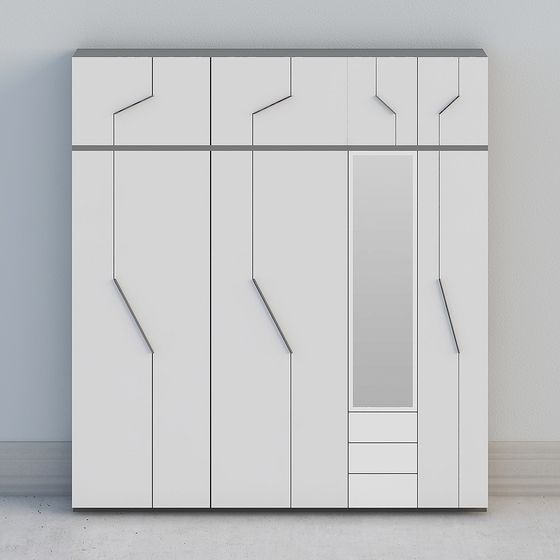 Stylish Minimalist Wardrobe 3D model