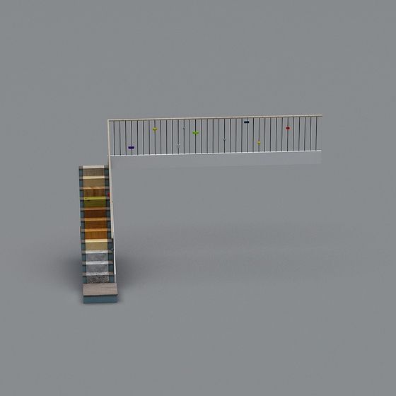 Stylish Low-Polygon 3D Staircase Model