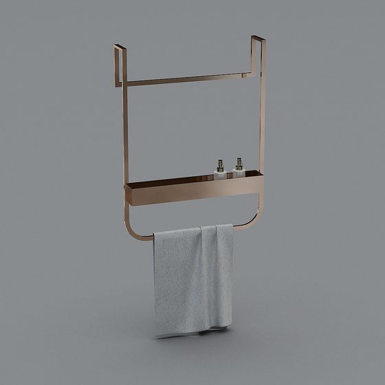 Modern Minimalist Bathroom Towel Rack 3D model