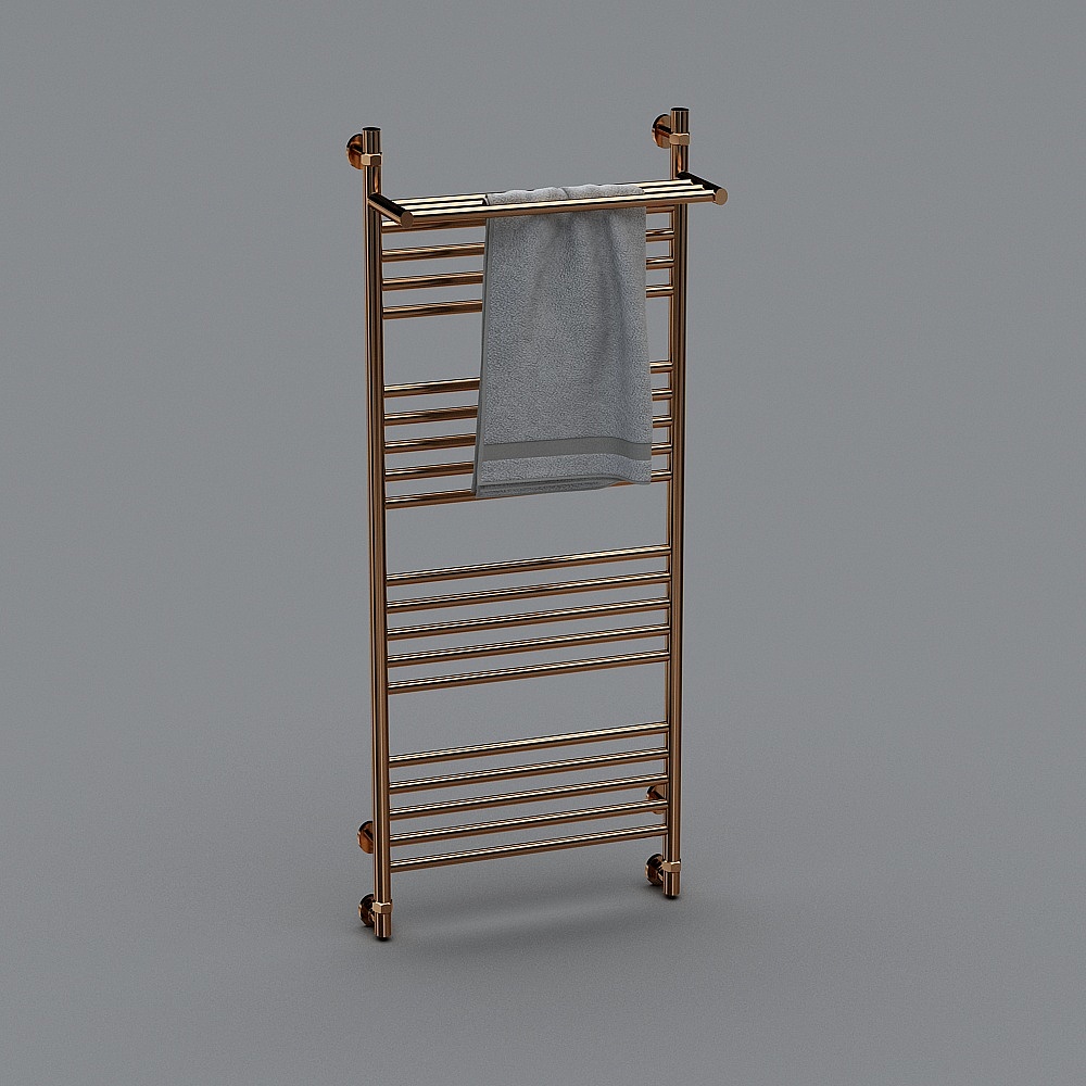 Elegant Low-Polygon Towel Rack 3D model