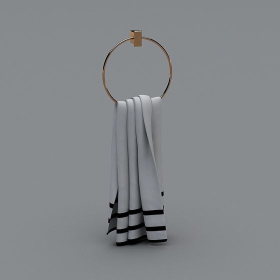 Elegant Towel Ring 3D Model for Modern Interiors