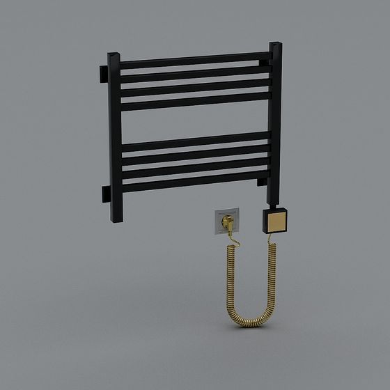 Stylish Wall-Mounted Electric Towel Warmer 3D model
