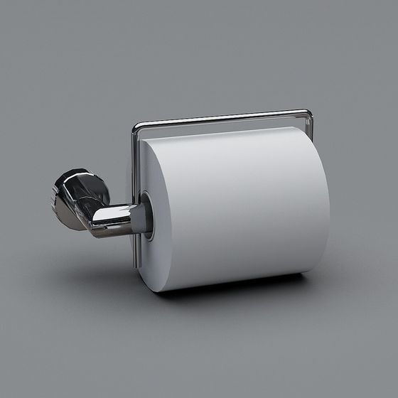 Modern Low-Polygon Bathroom Tissue Holder 3D model