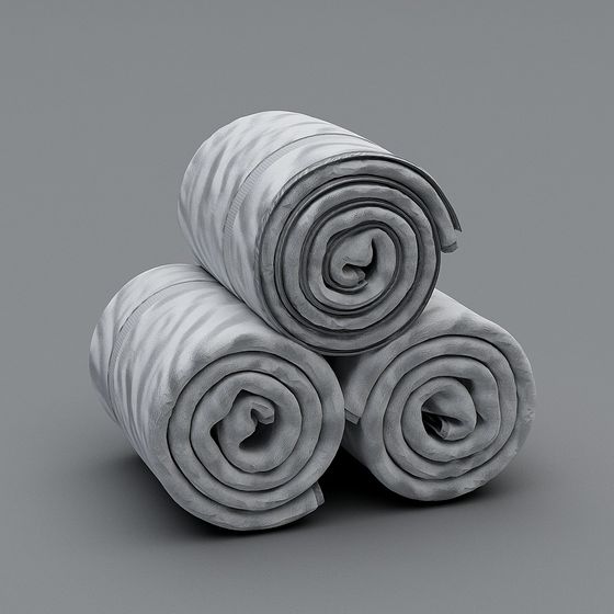 Soft Stacked Blanket 3D model for Cozy Interiors