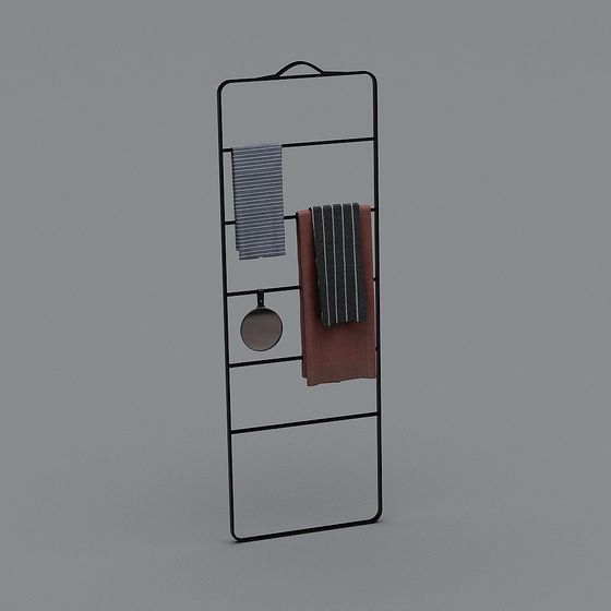 Brown Towel Rack 3D Model for Modern Bathrooms
