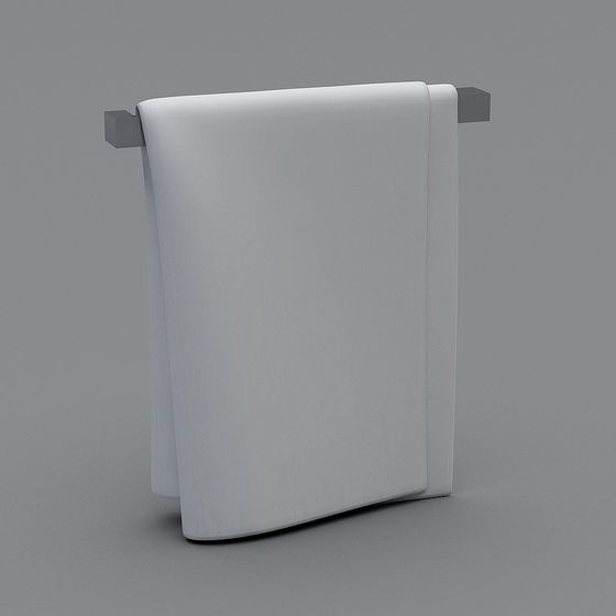 Black Towel Rack 3D Model with Bathrobe and Towel Rack Combination