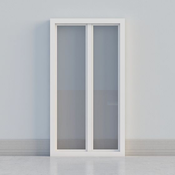 Sleek Glass Sliding Door 3D model