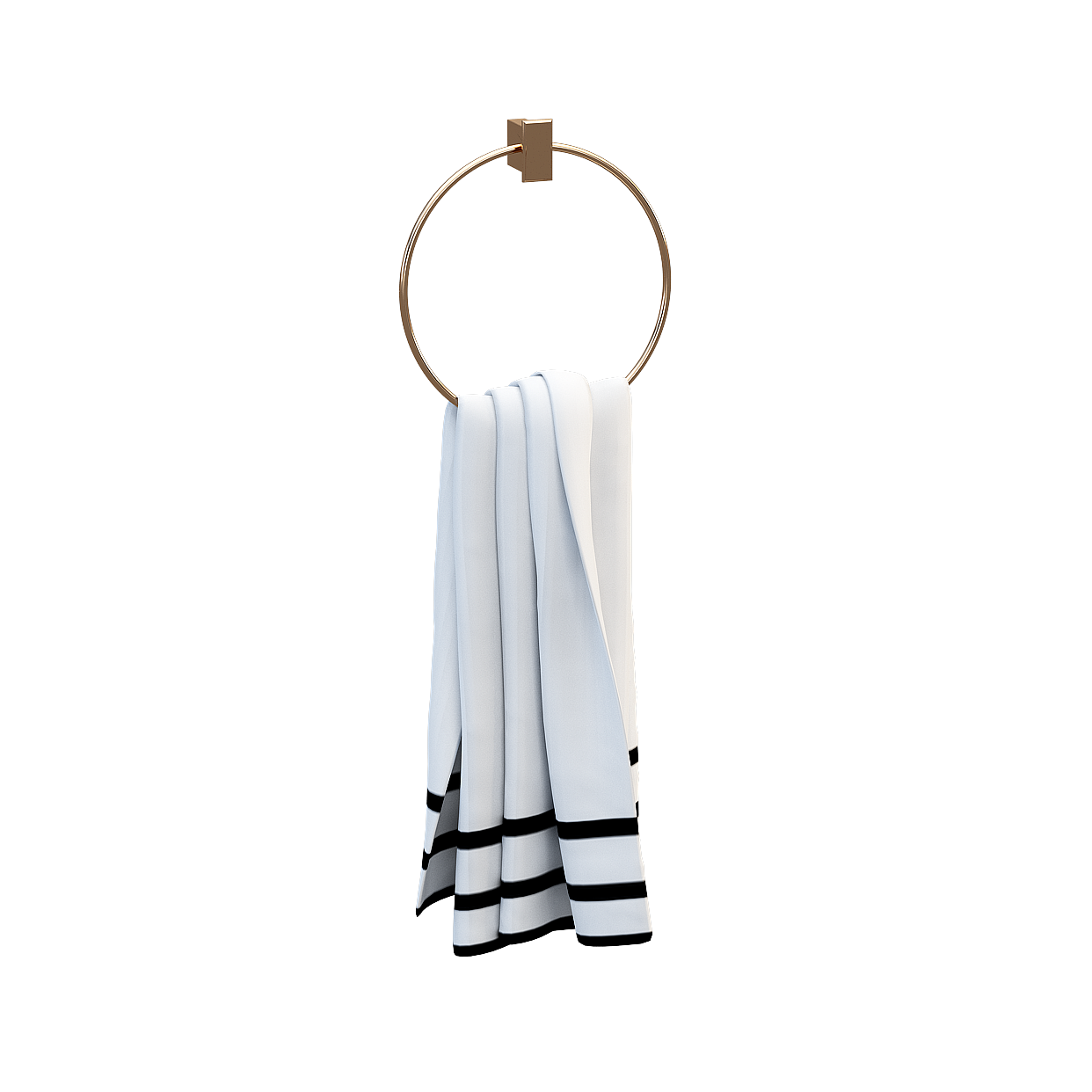 Elegant Towel Ring 3D Model – Minimalist Gold Design