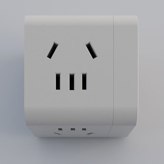 Minimalist 3D Socket Model for Modern Interiors