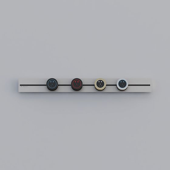Multi-Color Socket Panel 3D model