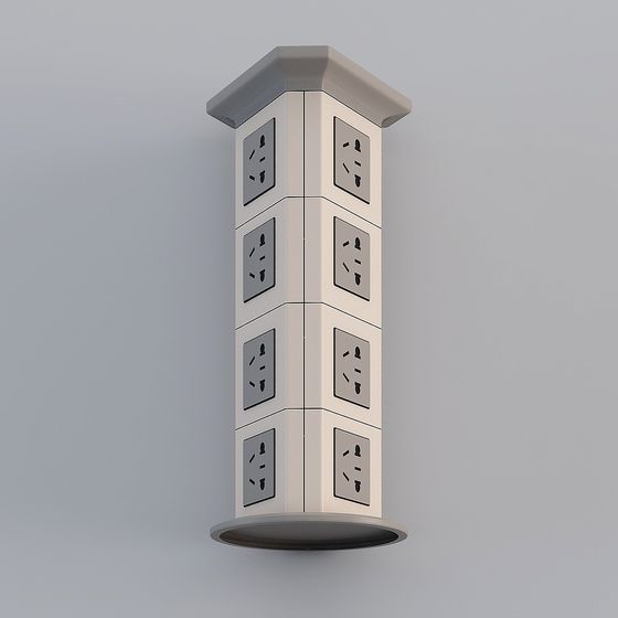 Low-Poly Multipoint Power Outlet 3D model