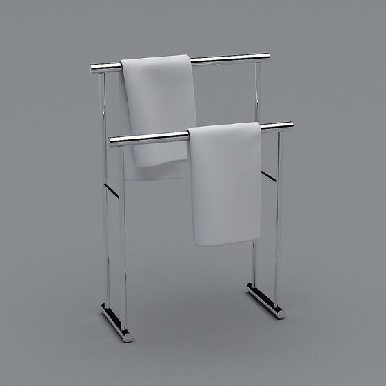 Sleek Towel Rack 3D model for Contemporary Bathrooms
