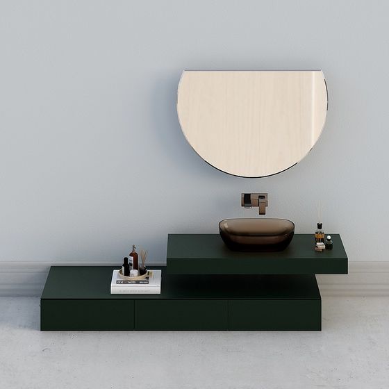 Stylish Green Bathroom Cabinet 3D model