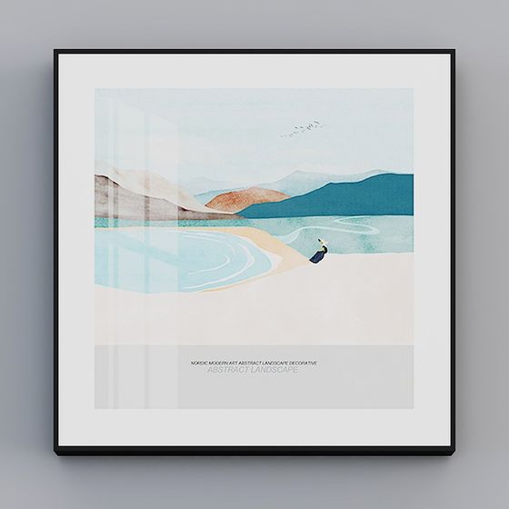 Nordic Inspired Abstract Landscape 3D model for Creative Projects