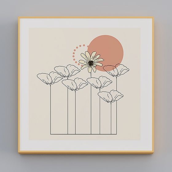 Elegant Low-Poly Floral Art 3D model