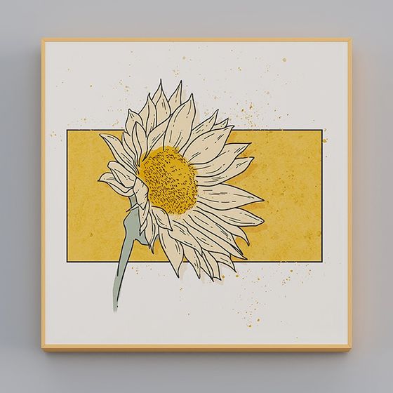 Dynamic Low-Poly Sunflower 3D model for Decor