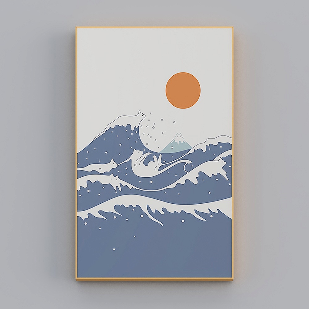 Happy Workshop - Nordic Wind - Hyunguan Fun Cat Decoration Painting - Cat Wish in the Shallow Day