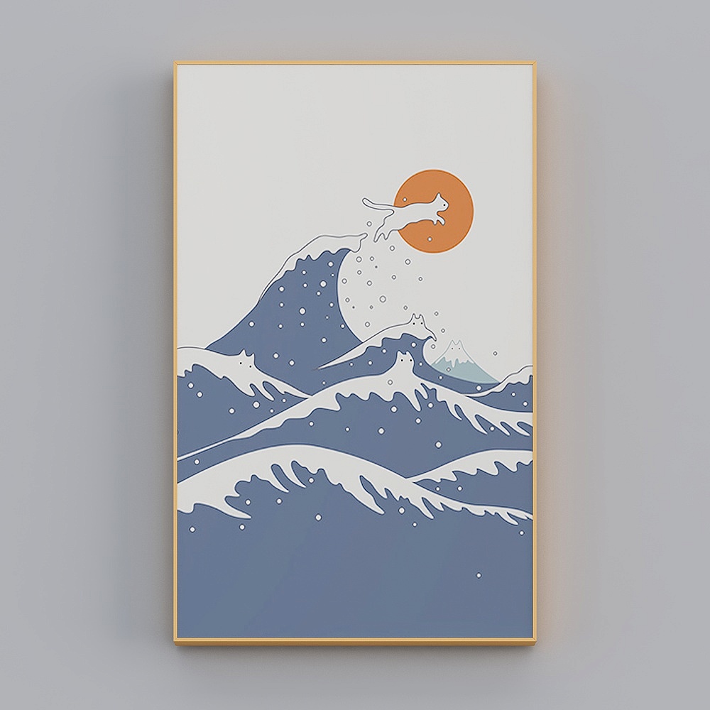 Happy Workshop - Nordic Wind - Hyunguan Fun Cat Decoration Painting - Cat Wish in the Shallow Day