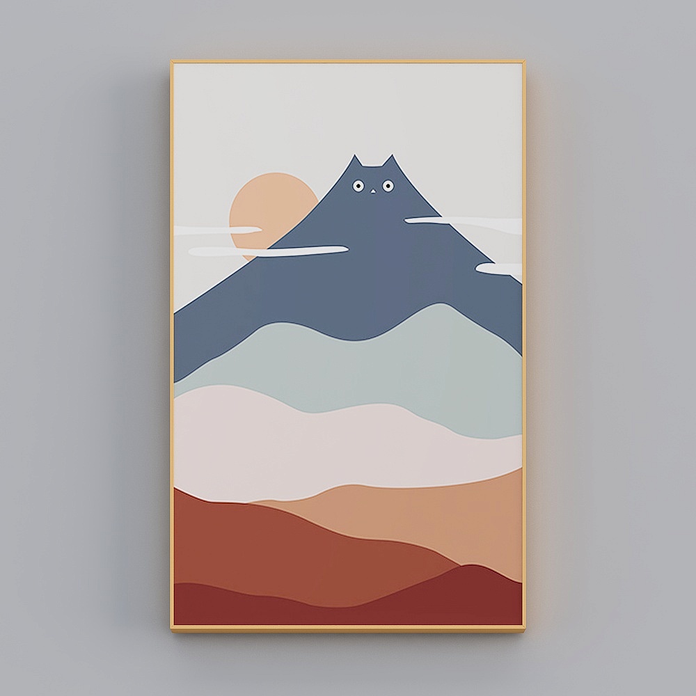 Happy Workshop - Nordic Wind - Hyunguan Fun Cat Decoration Painting - Cat Wish in the Shallow Day