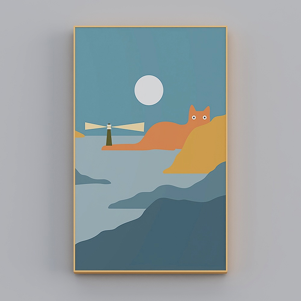 Nordic Decoration Painting - Cat Wish in the Shallow Day
